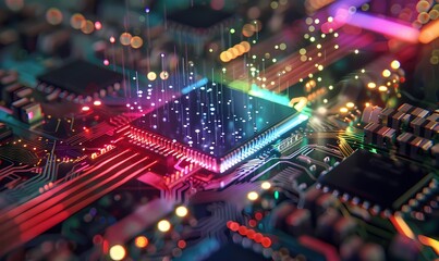 Obraz premium electronic circuit board Generative AI