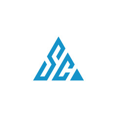 Sc logo with a blue triangle shape