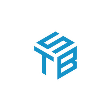 tbs letter logo design with blue monogram