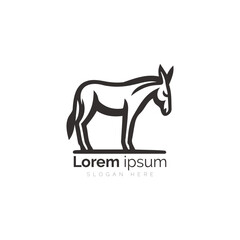 Elegant Monochromatic Donkey Logo Design for Modern Branding Purposes