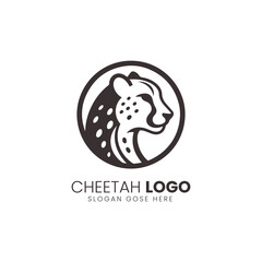 Modern Cheetah Logo Design in Monochrome for Brand Identity