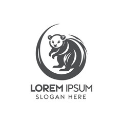 Obraz premium Striking Black and White Panda Logo Enclosed in a Circular Design