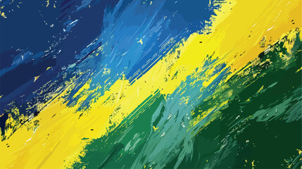 Gabon Flag Brush Vector Illustration