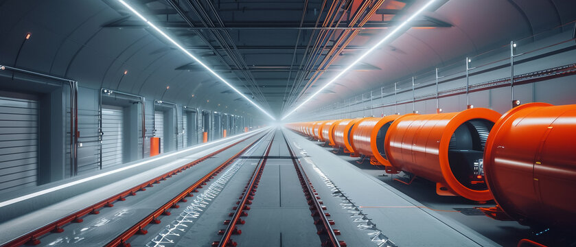 High speed cargo pods in a hyperloop tunnel goods move at unprecedented speeds revolutionizing trade