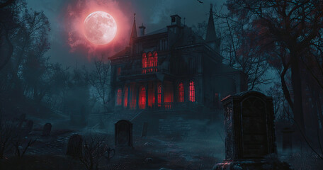 hunted spooky mansion background