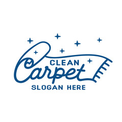Clean carpet logo vector. Interiors cleaning carpet service business logo template design concept.