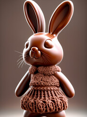 Chocolate easter bunny and eggs
