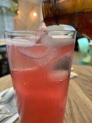 Beautiful pink cocktail drink