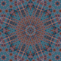 Seamless abstract square pattern. Symmetrical round pattern. Author's patterns.