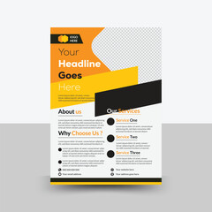 Corporate business flyer template design modern template, in orange, yellow, and black color,