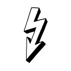 Zipper hand-drawing outline doodle. Element Isolated on a white background. Stock vector illustration.
