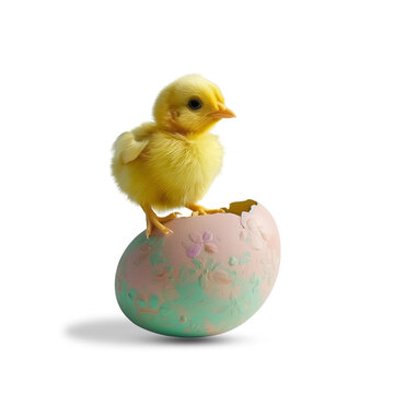 Chick on an egg. transparent background. Happy Easter