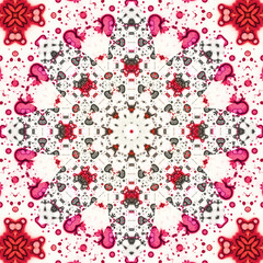 Seamless abstract square pattern. Symmetrical round pattern. Author's patterns.