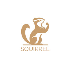 Elegant Squirrel Logo in a Minimalist Style Featuring Warm Tones
