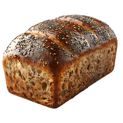 A mouthwatering 3D animated cartoon render of a delicious poppyseed bread loaf. - obrazy, fototapety, plakaty