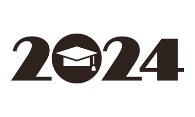 2024 - graduation class of 2024, graduation cap, mortarboard, college hat - 749462893
