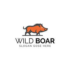 Dynamic Wild Boar Logo Showcasing Strength and Agility for Brand Identity