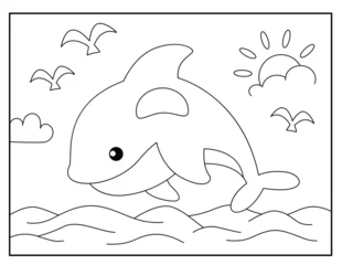 Fototapeten Dolphin coloring pages for kids © ALIFJOARDER