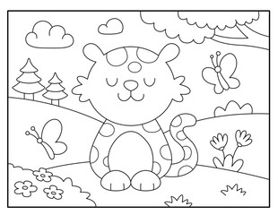 Leopard coloring pages for kids © ALIFJOARDER