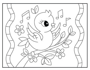 Bird coloring pages for kids