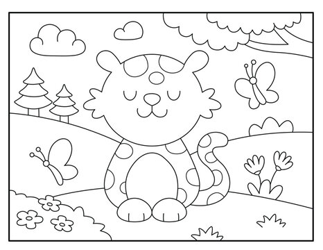 Leopard coloring pages for kids