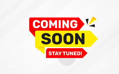 Coming Soon Sale Banner vector template. Grand Opening vector graphic element. Super shop label Promo design. Product opening festival background collection.