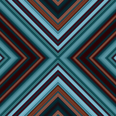 Seamless square pattern of lines and rhombuses. multi-colored texture