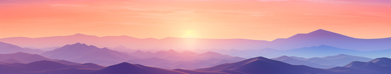 Warm Sunset Glow on Rugged Mountain Tops