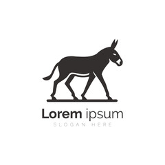 Elegant Donkey Silhouette Logo Design for Brand Identity