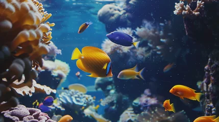 Fotobehang Underwater scene with corals and beautiful tropic © imran