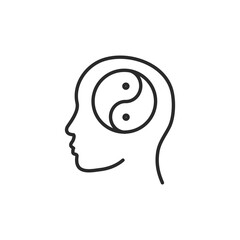 Life balance icon. Mental state harmony simple line icon isolated on white background. Vector illustration