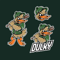 duck mascot esport logo design