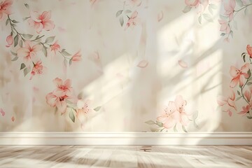 room with flowers Generative AI
