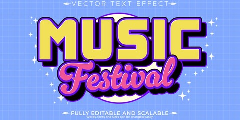 Retro Vintage Music Party Text Effect Editable 70s 80s Text Style 2