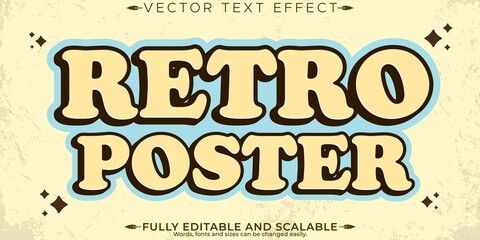 Fototapeta premium Retro Vintage Text Effect Editable 70s 80s Text Style 20
