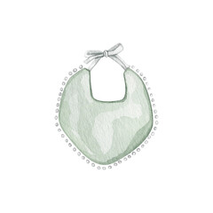 Watercolor baby bib clipart illustration