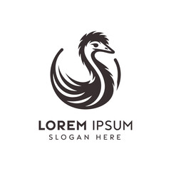 Obraz premium Elegant Monochrome Peacock Logo Design for Brand Identity