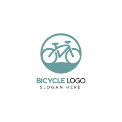 Fototapeta premium Modern Bicycle Logo Design Featuring Bike Silhouette Enclosed in a Circle