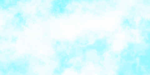 Panorama of blue sky and white cloud nature background. horizon spring morning sky with clouds background. hand painted watercolor shades sky clouds.