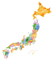 版ズレ風の素朴な日本地図 - obrazy, fototapety, plakaty