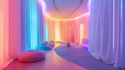 Sensory-Friendly Spaces: Designed for sensory sensitivities with quiet areas, calm corners, pastel...