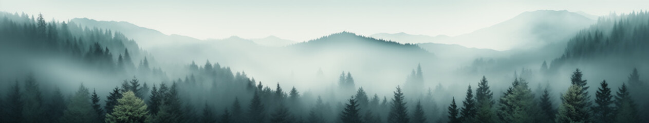 Misty Forest Dawn: Serenity Amongst the Pines