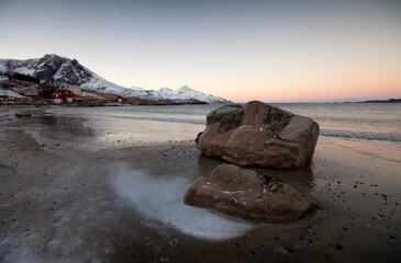 Frozen beach, northern Norway