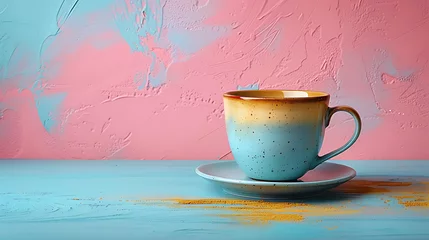 Foto op Plexiglas coffee cup pastel background wallpaper © DrPhatPhaw