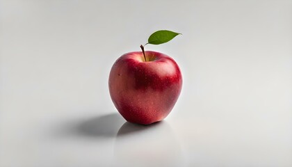 Red Apple on White Background