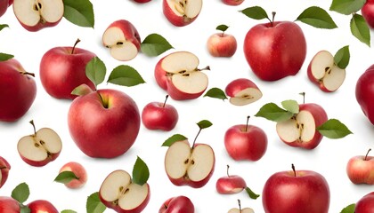 Red Apple on White Background