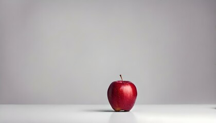 Red Apple on White Background