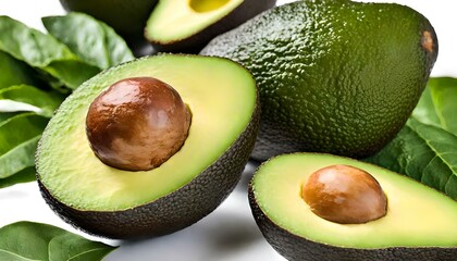 Fresh Avocado Isolated - Creamy Green Fruit on White
