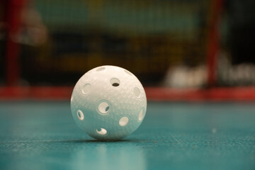 Floorball ball close up shot