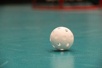 Floorball ball close up shot